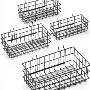 Pegboard Baskets Hooks Set NOEAIKE 4 Pack Organizer for Garage-0