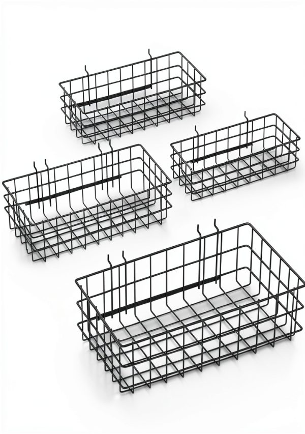 Pegboard Baskets Hooks Set NOEAIKE 4 Pack Organizer for Garage-0