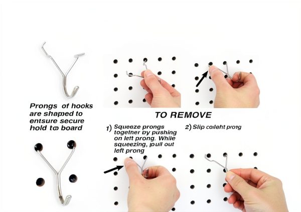 Steel Pegboard Hooks 50-Pack Black 1in J-Hook by Right Arrange Duty-5