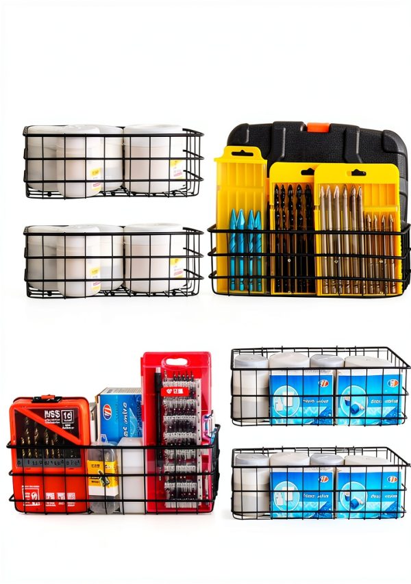 Pegboard Baskets Hooks Set NOEAIKE 4 Pack Organizer for Garage-5