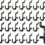 Pegboard Hooks Colorstorm 100PK Black Metal J-Hook Set Easy-Install-0