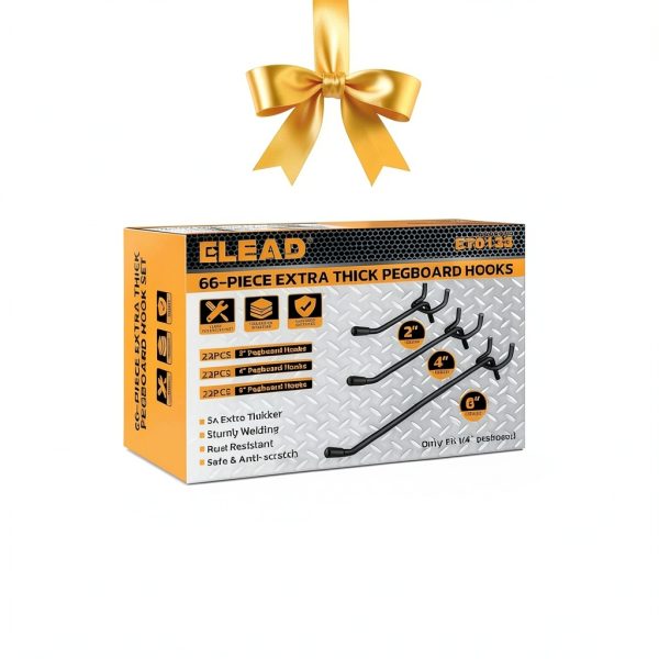 Pegboard Hooks ELEAD 66-Piece Thick 2 4 6 Inch Heavy Duty Organizer-7