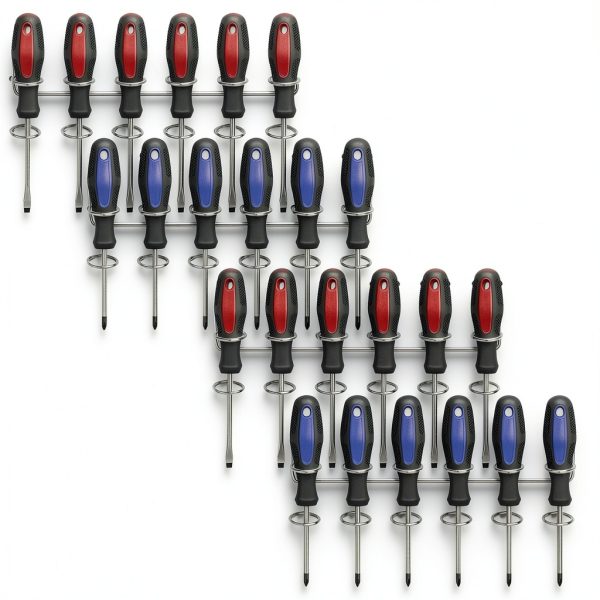 Pegboard Screwdriver Holders Ripeng Multi‑Ring Organizer Silver-0