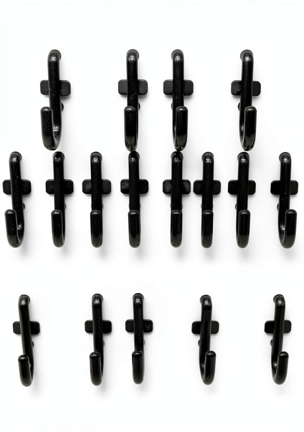Pegboard Hooks Colorstorm 100PK Black Metal J-Hook Set Easy-Install-6