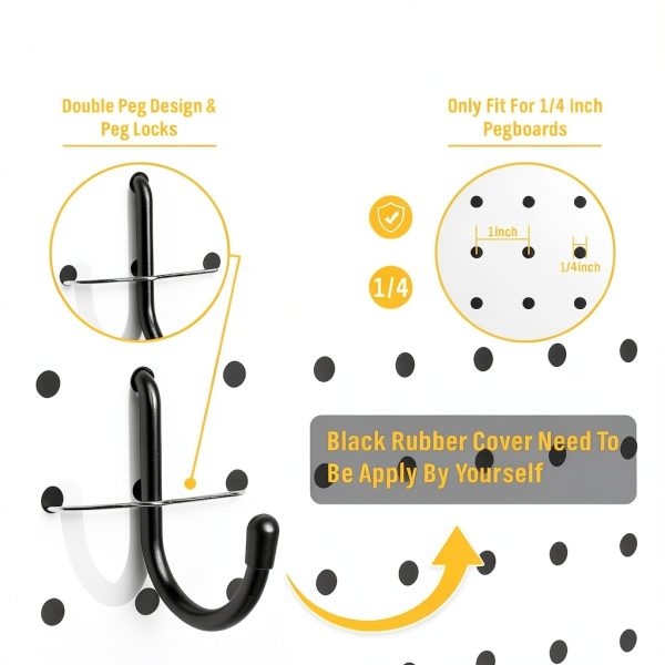 Pegboard Hooks ELEAD 286-Piece Extra Thick Set with Bins Black-5