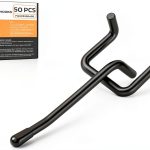 INCLY 50 Pack Black Pegboard Hooks, 2 Inch Metal Peg Board Hooks Accessories, Peg Board Tool Hangers Fit for 1/8“ and 1/4" Pegboard Hanging Tools for Garage, Craft Room, Kitchen, Store-0