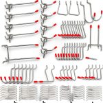 Pegboard Hooks Set 114pcs NAVSEEK Metal Lockable Organizer for Tools-0
