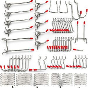 Pegboard Hooks Set 114pcs NAVSEEK Metal Lockable Organizer for Tools-0