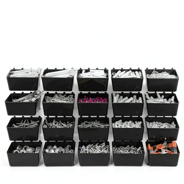 Pegboard Hooks ELEAD 286-Piece Extra Thick Set with Bins Black-6