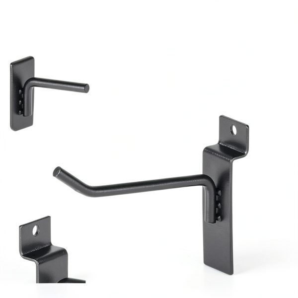 SINCHEEWAY 50 Pack Slatwall Hooks Black 4 Inch Industrial Steel-1