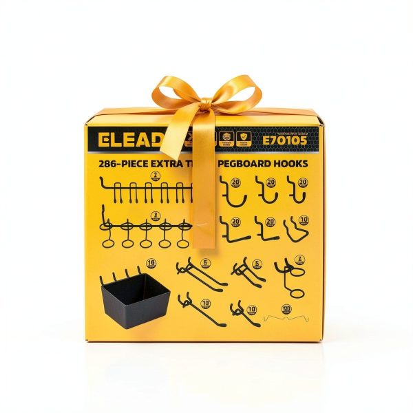 Pegboard Hooks ELEAD 286-Piece Extra Thick Set with Bins Black-8