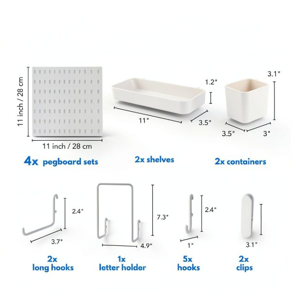 Keepo Pegboard Combination Kit White 22x22 Wall Organizer for Crafts-1