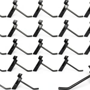 SINCHEEWAY 50 Pack Slatwall Hooks Black 4 Inch Industrial Steel-0