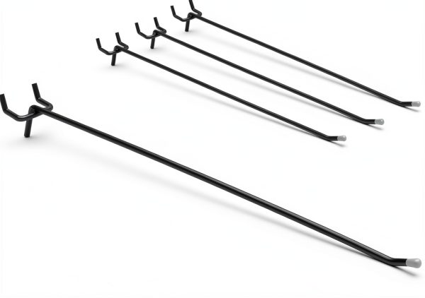 Black Pegboard Hooks HUHOLE 12 Inch Heavy Duty 25PC Set-0