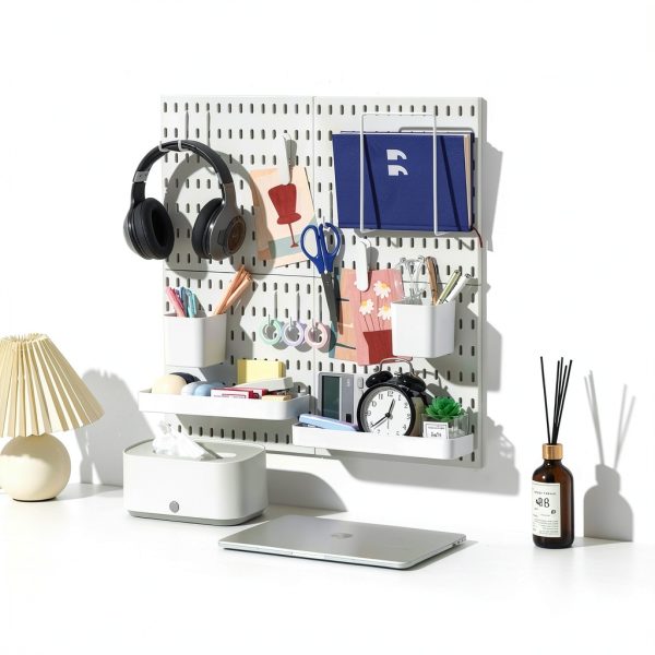 Keepo Pegboard Combination Kit White 22x22 Wall Organizer for Crafts-2