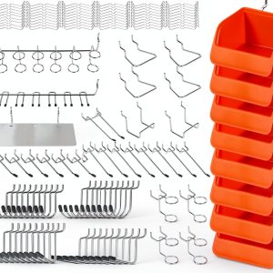 Pegboard Hooks HORUSDY 150PCS Assortment Kit Chrome Heavy Duty-0
