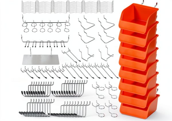 Pegboard Hooks HORUSDY 150PCS Assortment Kit Chrome Heavy Duty-0
